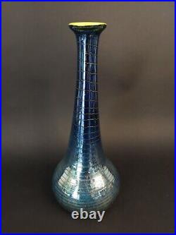 Signed Tom Philabaum Art Glass Irridescent Vase 1998 13