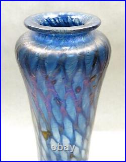 Signed Tom Philabaum Art Glass Irridescent Vase 2004
