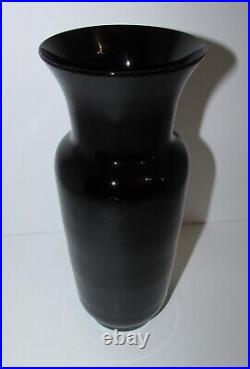 Signed Venini 1991 Amethyst Opalino Murano Art Glass Vase 1223