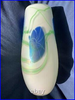 Signed Vintage Art Glass Hand Blown Vase by Peter Vanderlaan & Mary Beth Bliss