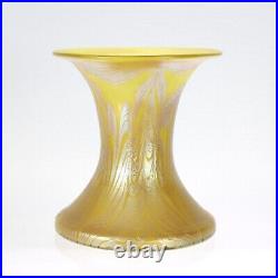 Signed Yellow Johann Loetz Witwe Austria Phänomen Genre Art Glass Vase 8069 gl