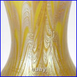 Signed Yellow Johann Loetz Witwe Austria Phänomen Genre Art Glass Vase 8069 gl