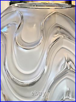 Spectacular Lalique Crystal Vibrations Spherical 12 Vase Signed Mint