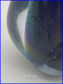 Spirit Art Glass Vase Studio Michael Shearer Signed 1998 Iridescent