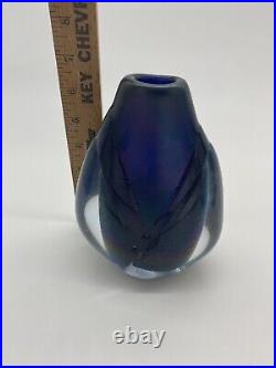 Spirit Art Glass Vase Studio Michael Shearer Signed 1998 Iridescent