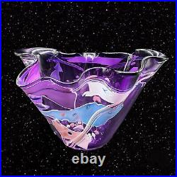 Stephen R. Nelson 1994 Signed Studio Art Glass Abstract Vase 7.5T 11W