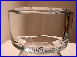 Stromberg STROMBERGSHYTTAN Crystal 7.5 Sweden Art Glass Vase Signed Heavy MCM
