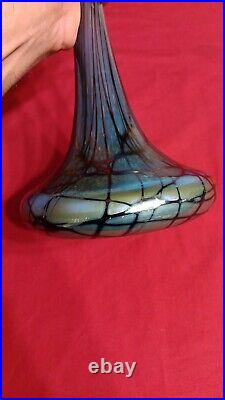 Stuart Abelman Signed Art Glass Jack In The Pulpit Vase Signed