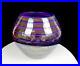 Studio-Art-Glass-Artist-Signed-Iridescent-And-Purple-Rings-7-3-4-Vase-2006-01-ubm