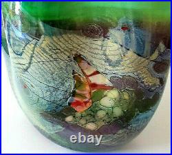 Stunning! 16 Tall Chris Hawthorne Art Glass Vase Rare Signed
