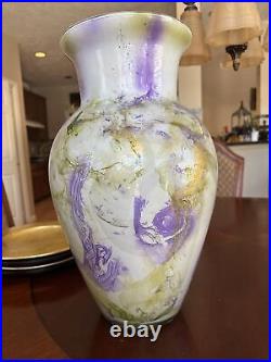 Stunning Art Glass Vase Bayou Design Signed / Numbered 19.5 Tall
