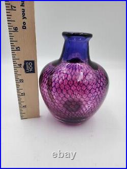 Sven Palmqvist Orrefors Kraka Net Pattern Art Glass Vase Signed Collectible