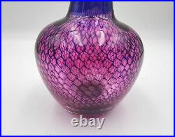 Sven Palmqvist Orrefors Kraka Net Pattern Art Glass Vase Signed Collectible