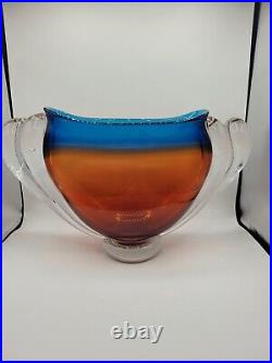 Taylor Backes Studio Large Glass Vase Signed Dexter 092813B