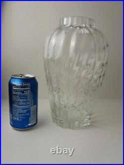Tiffany & Co Swirl and Ribbed 10.5 Heavy Crystal Vase