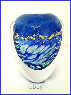 Toan Klein Hand Blown 5 Studio Art Glass Tapering Vase Signed 1997
