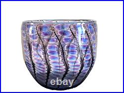 Tom Philabaum Signed 1996 Art Glass Reptilian Series Amethyst Vase