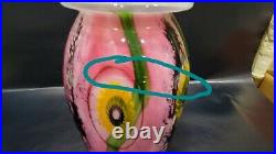 VINTAGE 1995 Robert Eickholt HAND BLOWN Art Glass VASE Signed