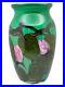 VINTAGE-JOHN-FIELDS-Green-Leaf-Floral-ART-GLASS-VASE-SIGNED-1997-01-lwgn