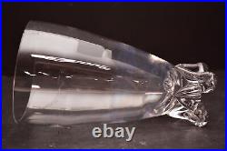 VTG Steuben Crystal Art Glass Scrolls Footed Vase MID CENTURY MCM 8.5 Tall