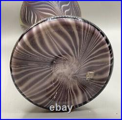 Vandermark Iridescent Art Glass Pulled Feather Signed 2009 Vase
