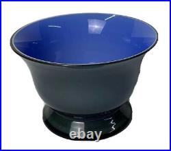 Venezia Salviati Blue Glass Vase Signed 1998 5 Tall Gray & Blue