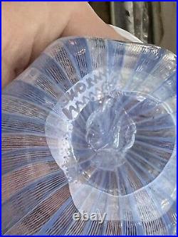 Venini Murano Blue White Italian Art Glass Fazzoletto Vase. 2.5x3 Signed