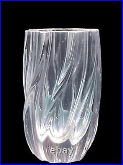 Vintage 1980's Kosta Boda Twisted Blown Art Glass Crystal Vase Signed Ehrner