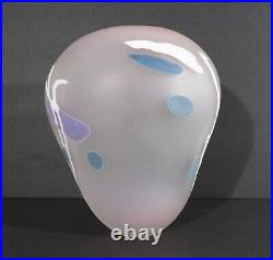 Vintage 1980s Post Modern Art Glass Vase Margaret Mohr Signed 9 Tall