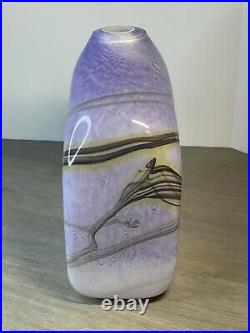 Vintage 1996 Signed DANIEL EDLER Glass Vase FLORAL SERIES Stunning and Rare