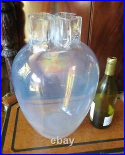 Vintage 70's Barbini Murano Glass Signed Quattro Fori 15.5 Large Vase