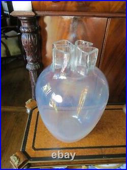 Vintage 70's Barbini Murano Glass Signed Quattro Fori 15.5 Large Vase