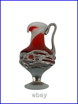 Vintage Art Glass Vase Mady Benson Alchemy Glass Jug 12 signed (01)