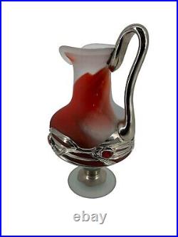 Vintage Art Glass Vase Mady Benson Alchemy Glass Jug 12 signed (01)