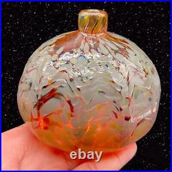 Vintage Art Glass Vase Signed Mckenzie Spotted Multicolor 2000 Vintage 3T 3.5W