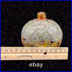 Vintage Art Glass Vase Signed Mckenzie Spotted Multicolor 2000 Vintage 3T 3.5W