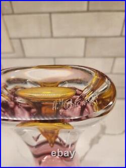 Vintage Art Glass Vase by Adam Jablonski Signed 13 1/2 Inches Handblown