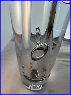 Vintage Asta Stromberg Strombergshyttan Vase MCM Bubbles Rings Clear B942 Signed