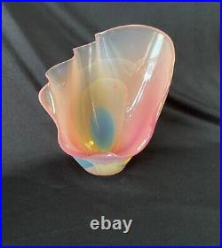 Vintage Bill Slade Blown Art Glass Sculptural Vase Signed And Dated 1984