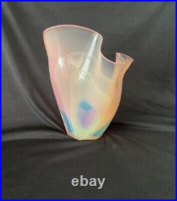 Vintage Bill Slade Blown Art Glass Sculptural Vase Signed And Dated 1984