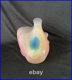 Vintage Bill Slade Blown Art Glass Sculptural Vase Signed And Dated 1984