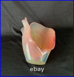 Vintage Bill Slade Blown Art Glass Sculptural Vase Signed And Dated 1984