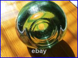 Vintage Brent Kee Young Green Studio Art Glass Vessel Vase Signed 1984