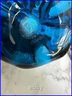 Vintage CHET COLE USA SIGNED Abstract HAND BLOWN ART GLASS VASE