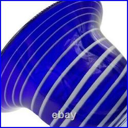 Vintage Cobalt Swedish Blue Glass Bowl/Vase/Centerp, Hand Blown Signed +Sticker