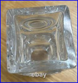 Vintage Cubed Square Glass Vase Signed Artist Bengt Edenfalk Skruf EMB 2-5 Art