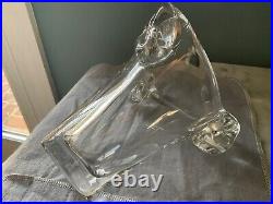 Vintage Daum Nancy French Crystal Glass Vase -signed- France Free Form