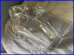 Vintage Daum Nancy French Crystal Glass Vase -signed- France Free Form