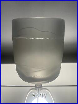 Vintage Frosted Landscape Art Glass Vase Signed Stephen Dale Edwards 79