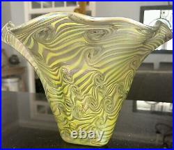 Vintage Fusion Z Czech Republic Art Blown Glass Vase Signed 10